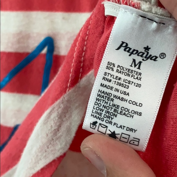 coral and white striped anchor top - Picture 3 of 3